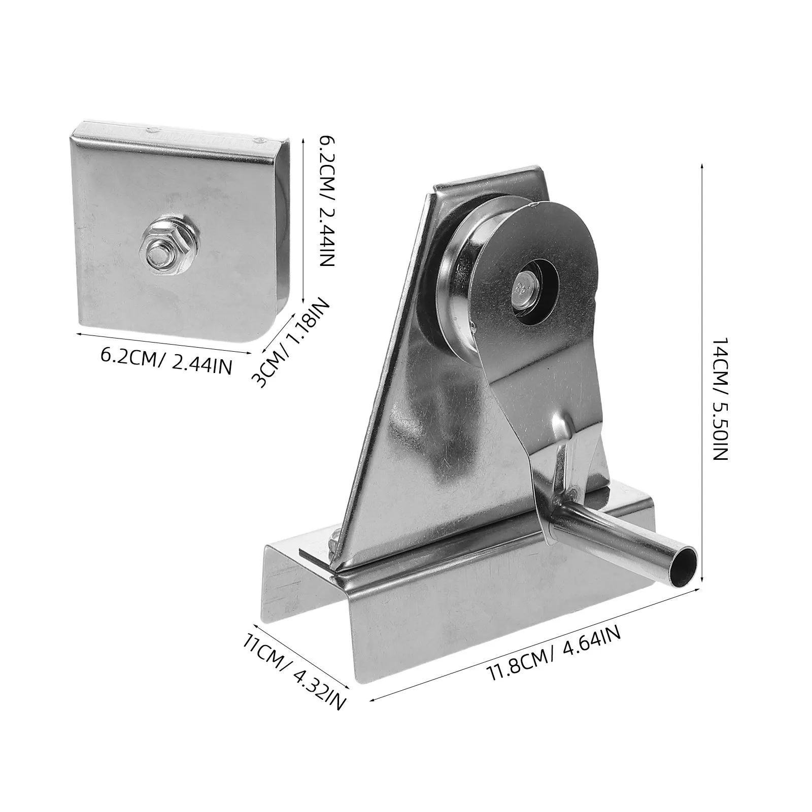 1Set Heavy Duty Stainless Steel Flagpole Pulley System with Crank Handle Bearing Wheel for Outdoor Flag Raising Flagpole