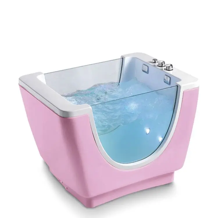 Grooming Salon Pet Electric Plastic Bathtub,Puppy Pink/White Spa Shower Bathing Tub,Canine Ozone Therapy Tub For Dog