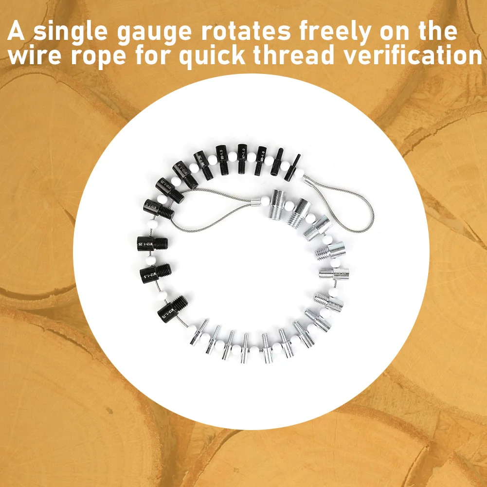 แบบพกพาเครื่องทดสอบเกลียว Bolt NUT สกรู Imperial เมตริก Bolt NUT สกรูด้ายตรวจสอบ Checker 26 ชาย/หญิงขนาด Gauge