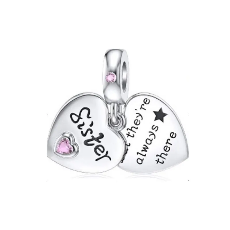 2024 New I Love Your Mother, sisters, Father, Family Charm Pendant, Fitted Original 925 Sterling Silver Bracelet DIY Accessories image 3