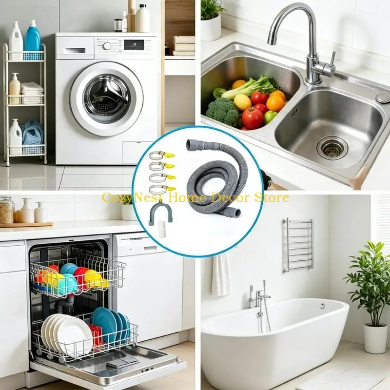 92MF Washing Machine Drain Pipe Fitting For Multiple Appliances Easy Installation