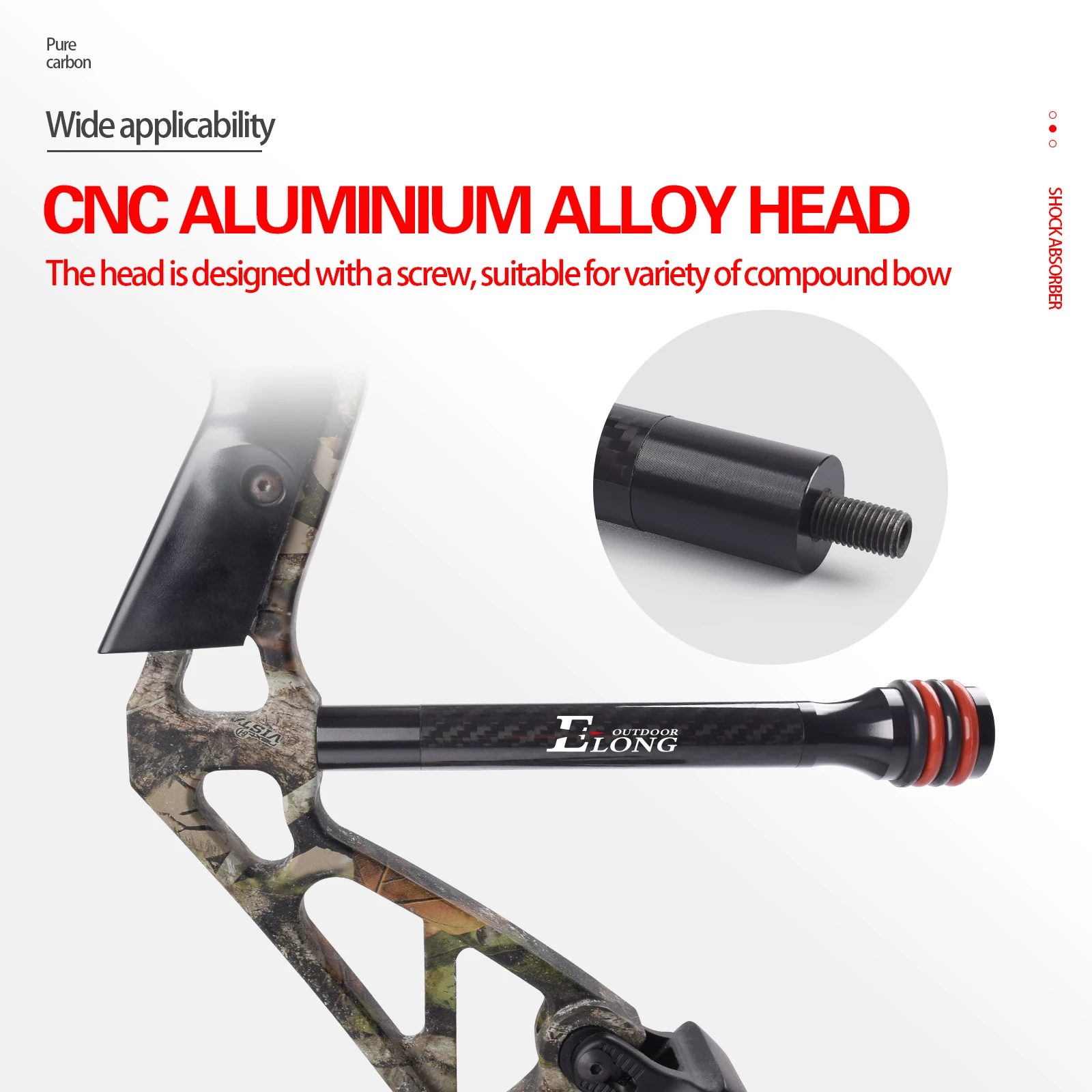 Bow Stabilizer Carbon Fiber 8 Inch - Stabilisateur d'arc composé de tir à