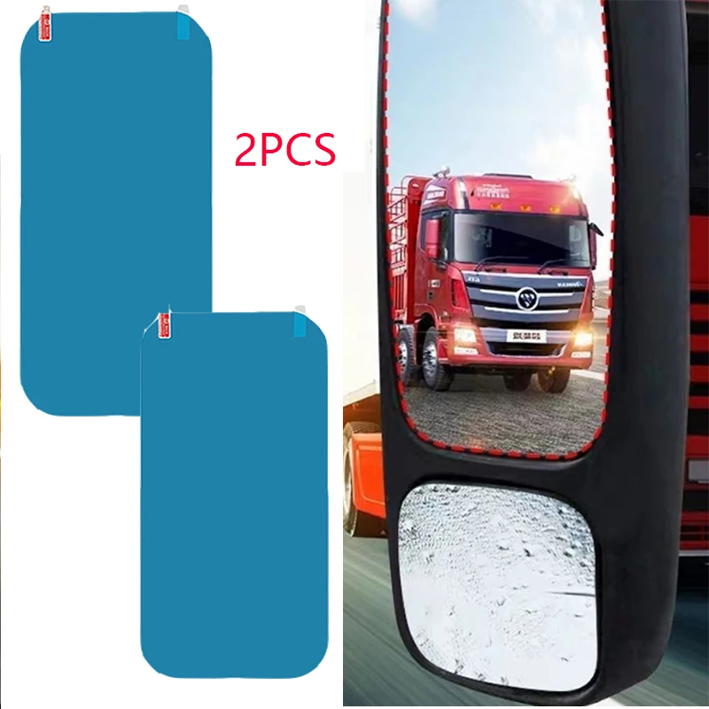 2PCS Large Truck Car Rain Film Rearview Mirror Protective Film Anti-glare Rain Anti-fog Reflector Nano Films Hydrophobic