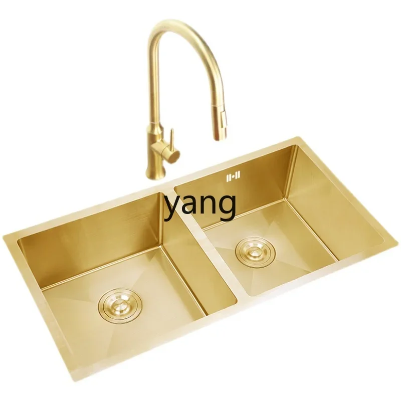 CX gold nano sink under the counter basin double sink as large as 304 stainless steel thickened kitchen sink