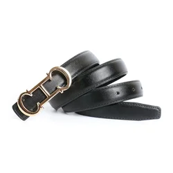 Narrow Luxury Designer Brand CH Letter Belt Men High Quality Women Genuine Real Leather Dress Strap for Jeans Waistband 2.3cm