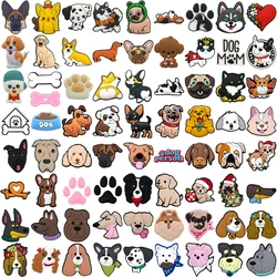 1/100pcs Dog Pins for Shoe Dachshund Corgi Chenery Bulldog Shoe Charms Shoe Accessories for Women Men Kids Gift Clog Buckles