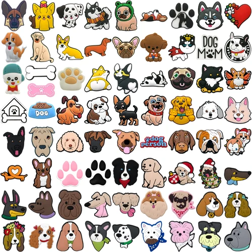 Imagen 1 del producto 1/100 Uds. Alfileres de perro para zapato Dachshund Corgi Chenery Bulldog adornos para zapatos accesorios de zapatos para mujeres hombres niños regalo hebillas de zueco