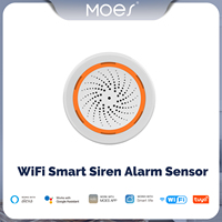 MOES Tuya WiFi Smart Siren Sound Light Alarm Sensor Smart Life Siren Audible Alarm Smart Home Security System No Hub Required