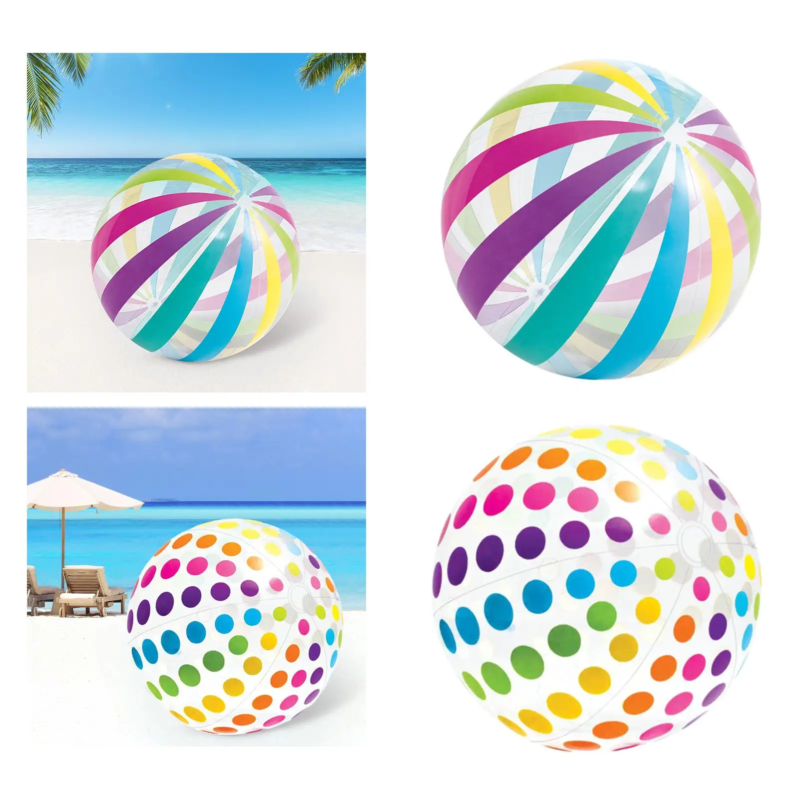 Inflatable Beach Ball Summer Water Games Sports Balls Fun Kids Toy Parties Favor for Backyard, Swimming Pools