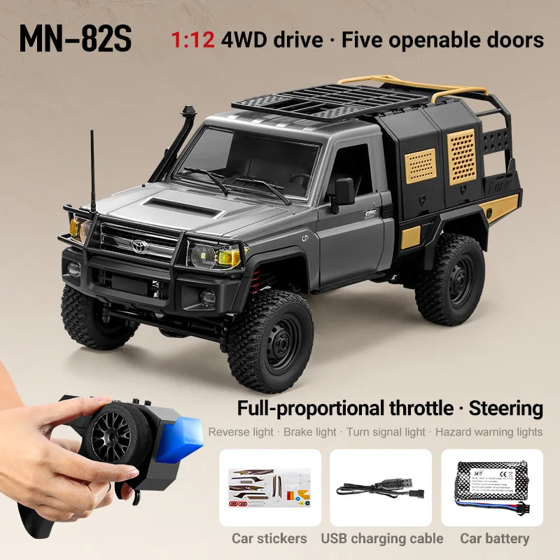 Mn-82s Simuliertes Maßstab 1:12 Pickup Truck Modell Allradantrieb Off-Road Fernbedienung Spielzeug Klassisches Spielzeug Weihnachtsgeschenk