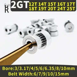 2GT Timing Pulley 12 14 15 16 17 18 20 24 25Teeth Bore 3/4/5/6/8/10mm Belt Width 6/10mm 3D Printer Pulley GT2 Synchronous Wheels