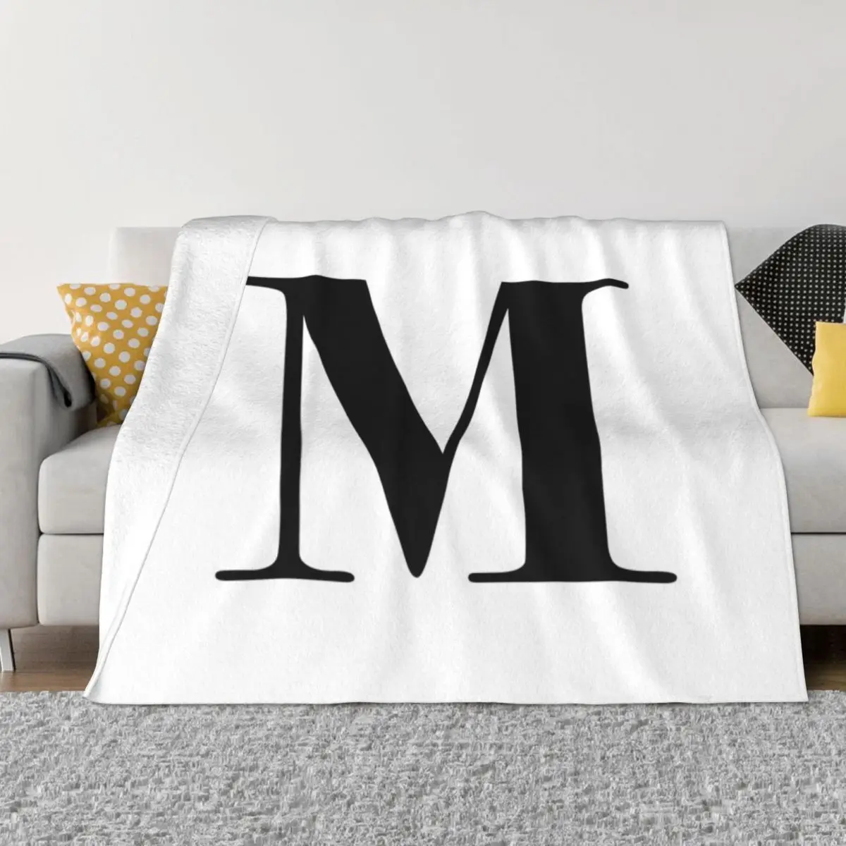 Letter M Monogram Initial Home Knee Blanket Quilt For Bed Home And Decoration Throw Blanket