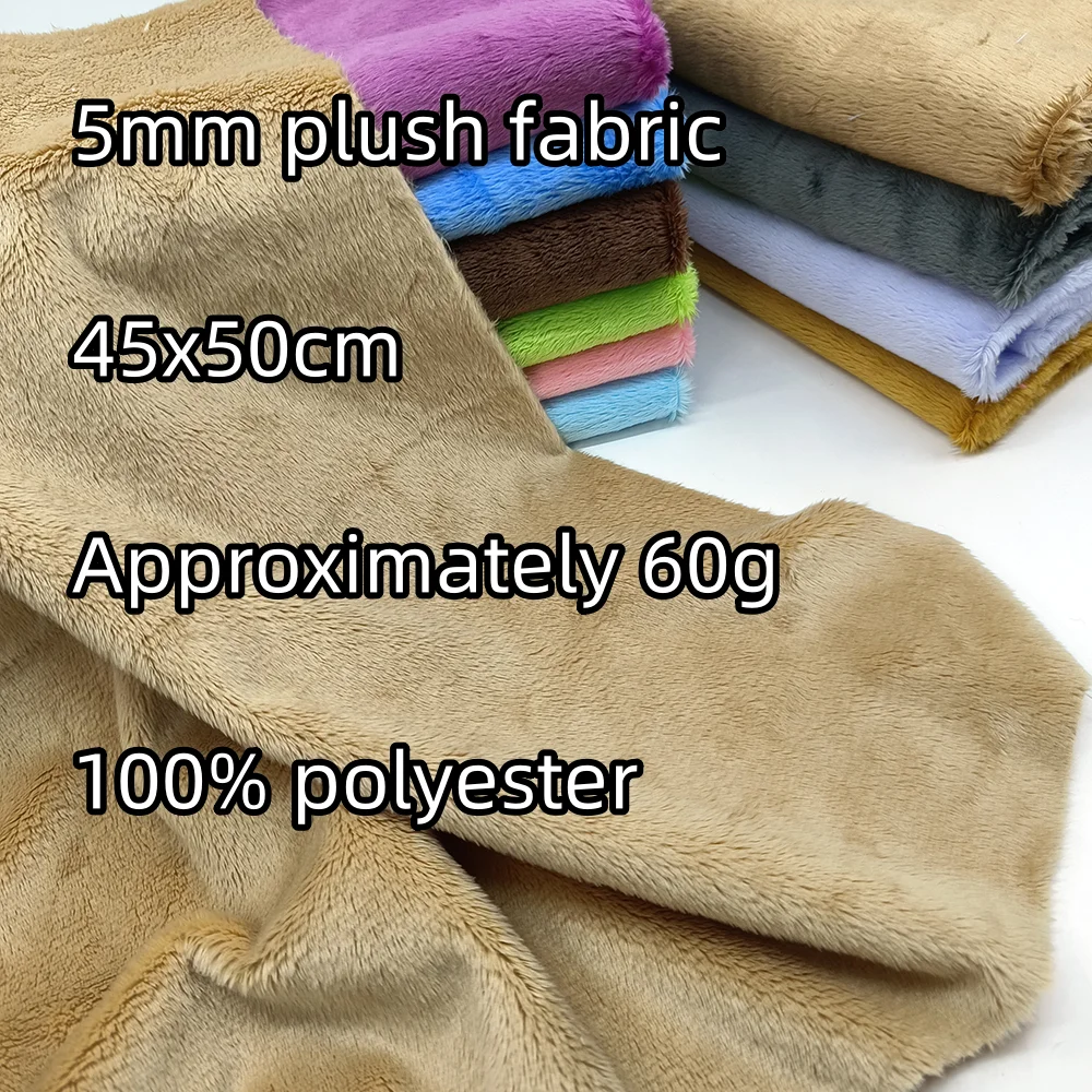 2024 New Environmentally Friendly Faux Fur Fabric 5mm 45x50cm Warm Plush Fabric Soft Smooth DIY Craft/Pillow Minky Fabric