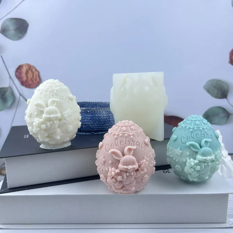 Easter Rabbit Decoration Epoxy Mold Handmade Soap Aromatherapy Decoration Silicone Mold