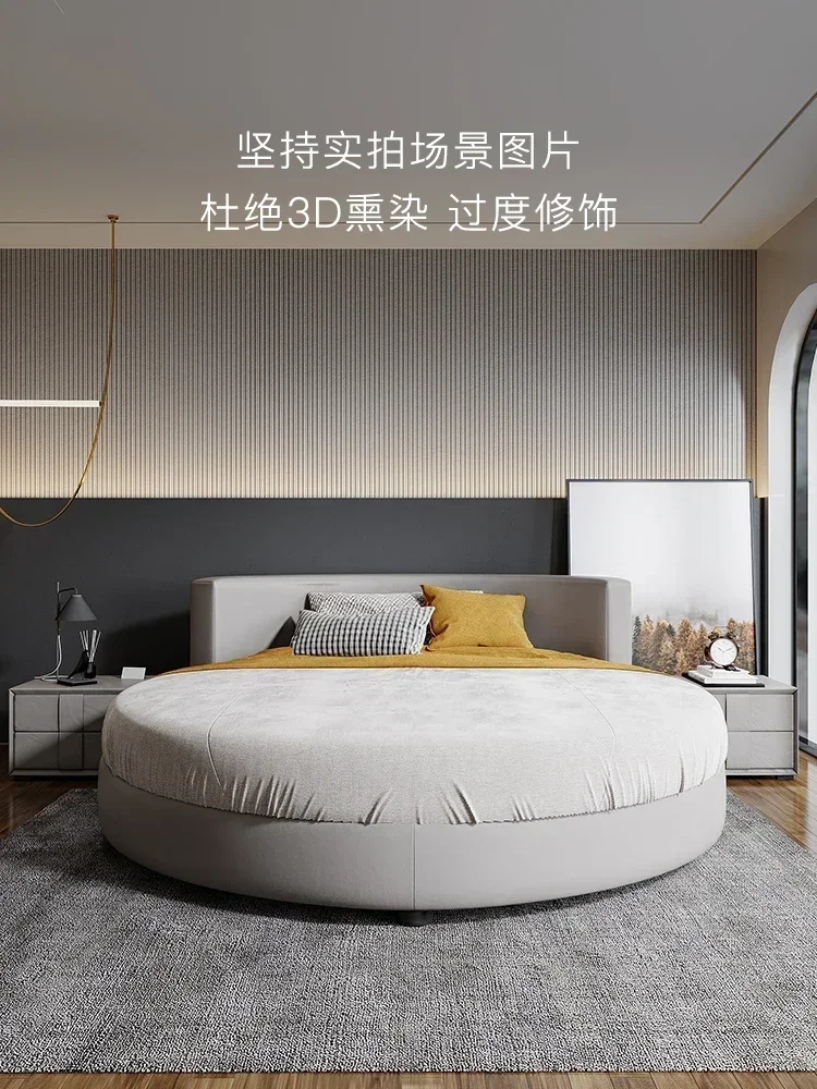round Bed Double Bed Couple Semicircle Fabric