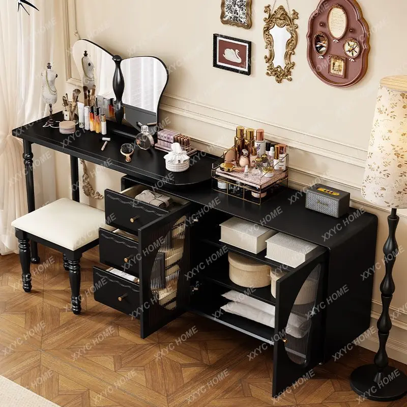 LXretro solid wood dresser, chest, integrated corner makeup table mesa de manicure