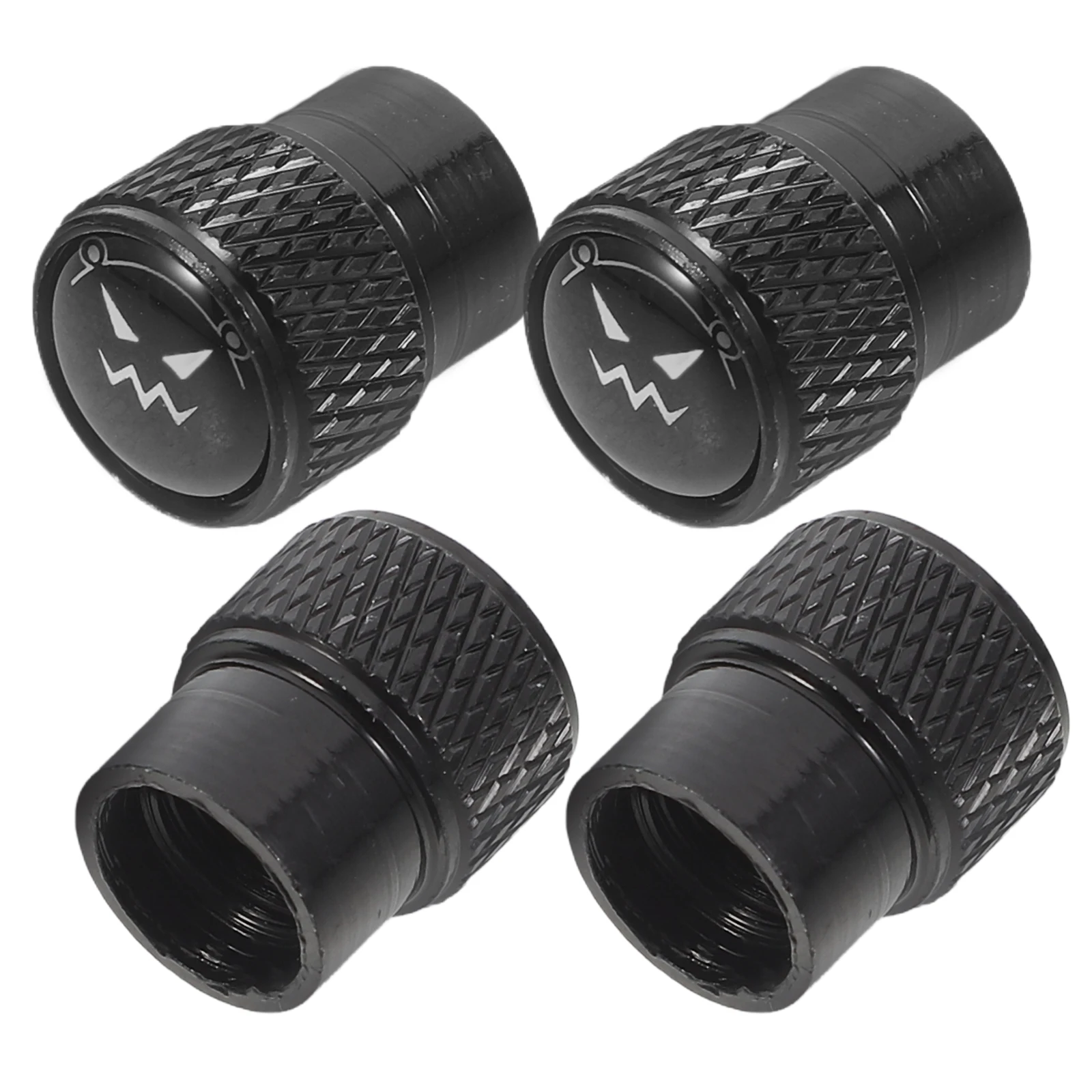 

4pcs Tire Valve Caps Car Tyre Caps Aluminum Alloy Black Stem Covers Auto Accessories Truck Valve Stylish Protective