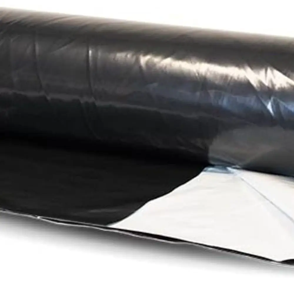 

Затемняющая тепличная пленка — 8 мил, 24 x 50 футов, 100% светозащита, черно-белый пластиковый лист
