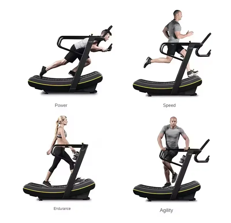 Professional Fitness Electric Treadmill Commercial Curved Treadmill With Resistance