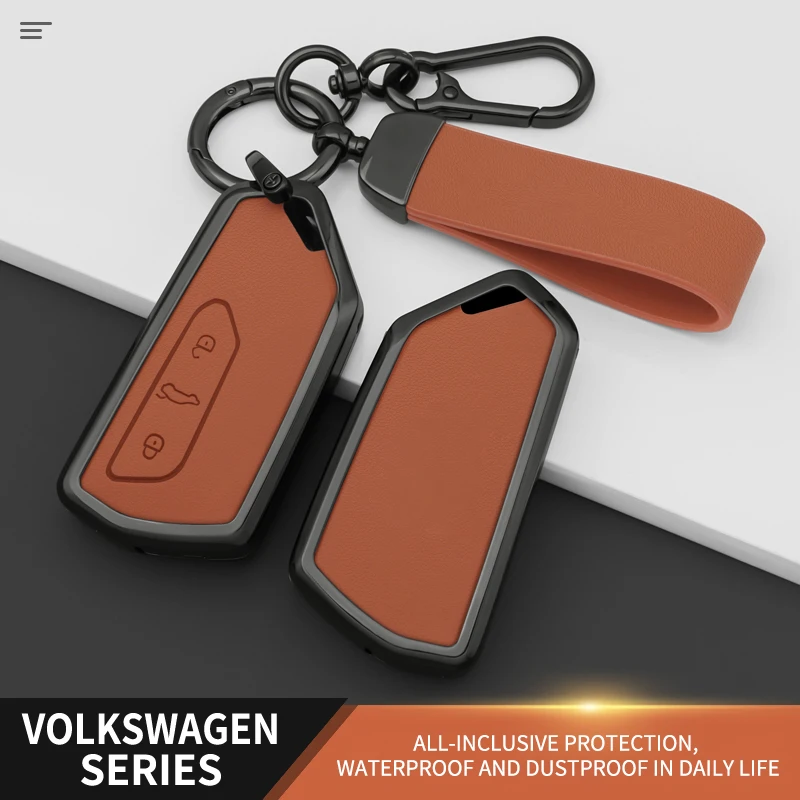 For VW Volkswagen MK8 2020 Golf 8 Skoda Octavia Seat Metal Car Key Protective Case funda llave llavero carcasa