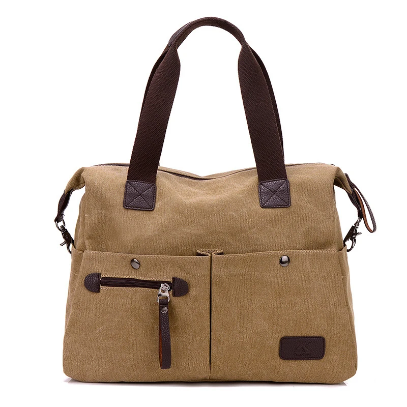 2026New Korean-style canvas women's handbag, casual shoulder bag, fashionable crossbody large bag, college style retro trend