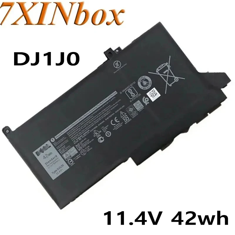 

7XINbox 11.4V 42wh Original DJ1J0 Laptop Battery For DELL Latitude 12 7000 7280 7480 Tablet