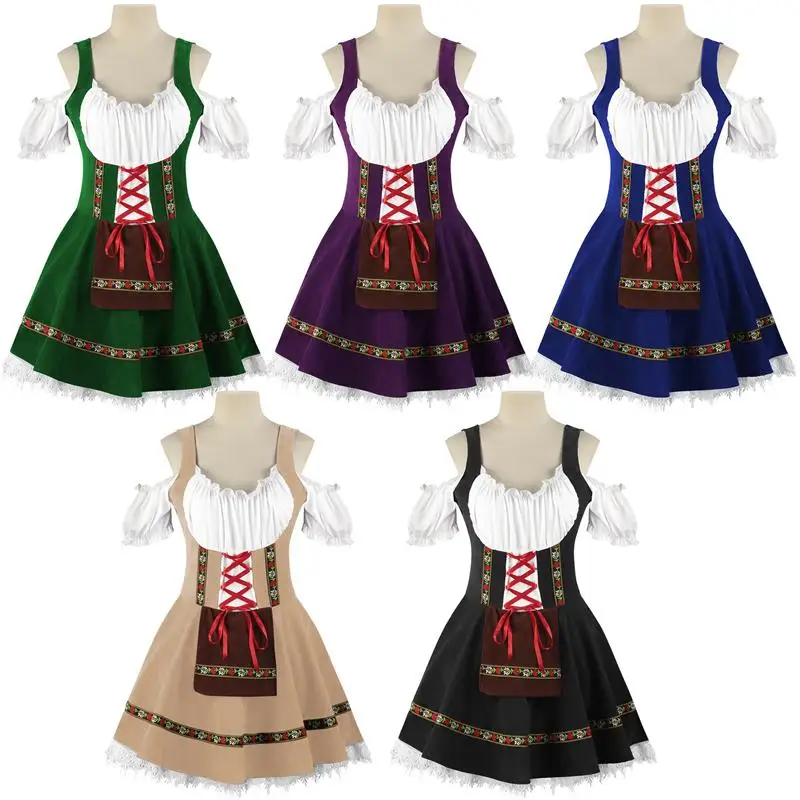 

Halloween Beer Girl Dress Maid Uniform Costume Stage Performance Women's Clothing Traditional Chinese Ethnic Style Outfit