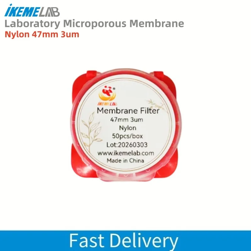IKEME 50Pcs Nylon Membrane Filters 47mm 3um Organic Microporous Laboratory Membrane