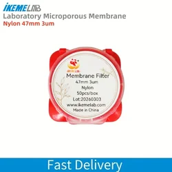 IKEME 50Pcs Nylon Membrane Filter Organic 47mm 3um