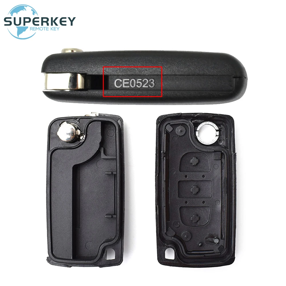 Pengganti SUPERKEY untuk Peugeot mitra 207 307 308 407 607 807 untuk Citroen C2 C3 C4 C5 Berlingo Remote Flip kunci mobil casing cangkang