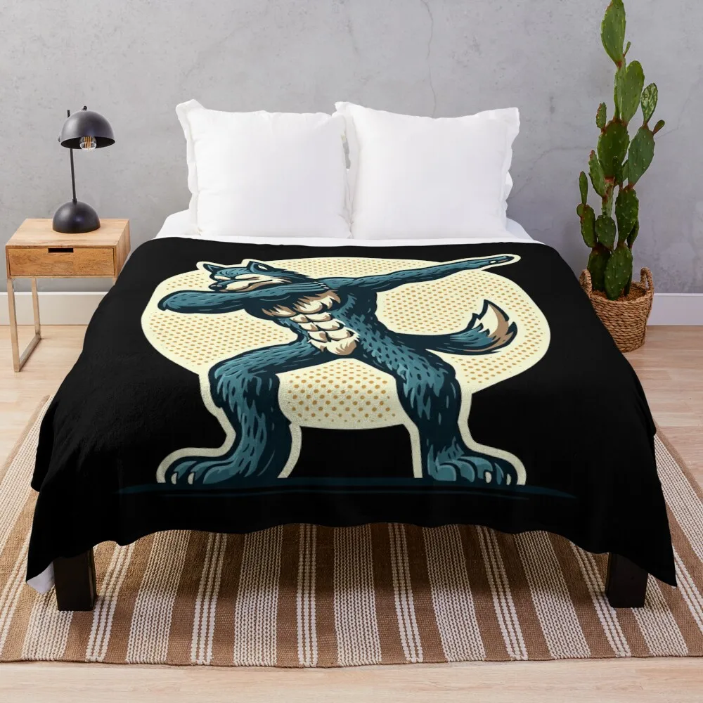 

Одеяло Dabbing Werewolf с забавным рисунком в полнолуние, индивидуальный подарок, мягкие одеяла для кроватей