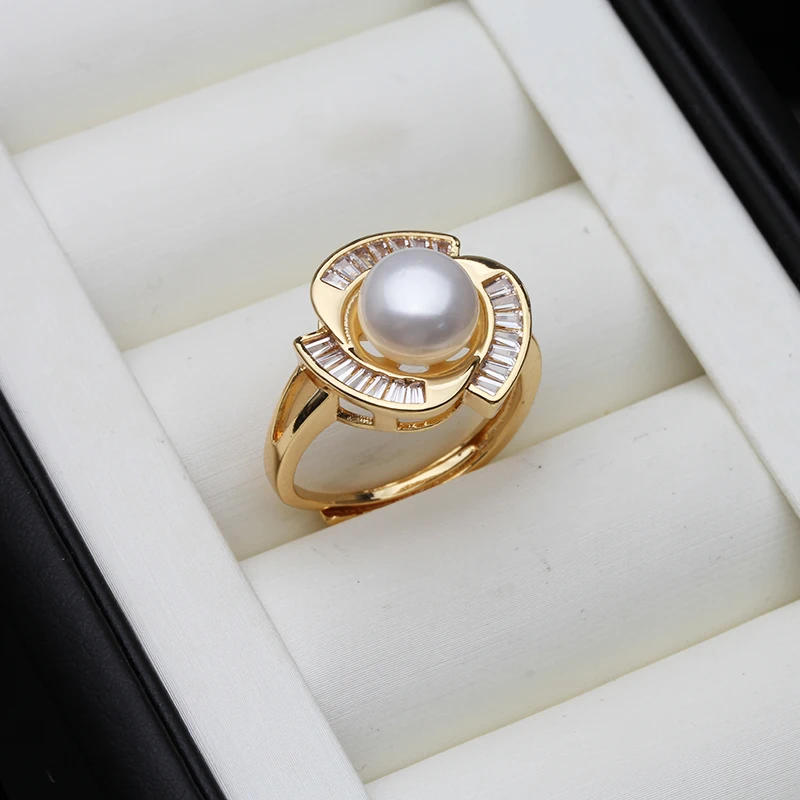 

Wedding Natural Pearl Ring Resizable Wife Anniversary Gift