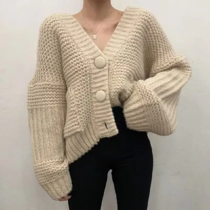 Cardigan Women Solid Pockets All-match Warm Creativity Casual Basics Simple Korean Style Delicate Vintage Special Young Daily