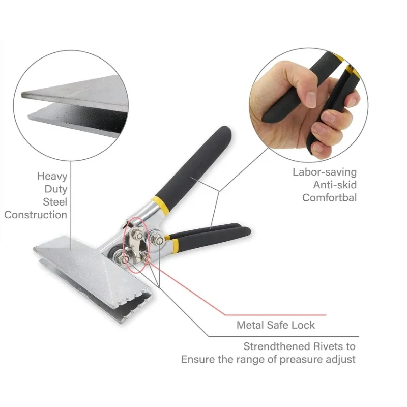Sheet Metal Bending Pliers Hand Seamer Wide Jaw Straight 80mm/Elbow 80mm/Straight 150mm Tools for Welding Clamps