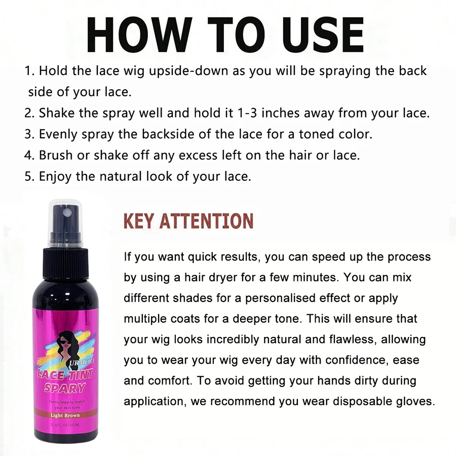 100 مللي مقاوم للماء الدانتيل تينت رذاذ المخفي موس ذوبان للشعر المستعار الدانتيل إغلاق الجبهة الشعر المستعار حافة التحكم ماكياج الشعر #6