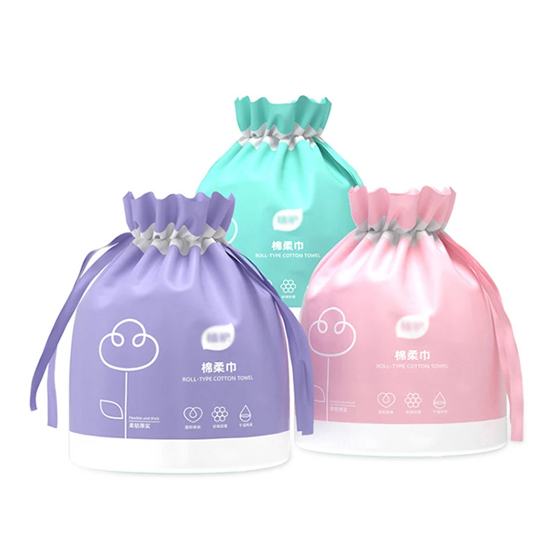 Toalla de limpieza Facial desechable, paño suave de algodón grueso, paño de lavado para el cuidado de la piel, rollo de pañuelos, 40 hojas