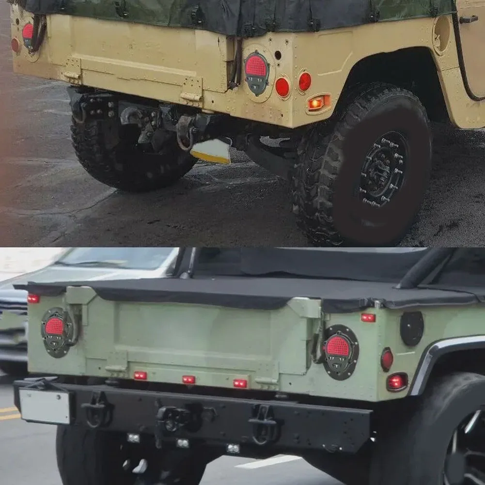 LED Red Yellow Brake Stop Light Rear for Hummer H1 For Humvee For M35 M998 12V 24V Signal Lamp with 5-Wire Replaces 12422958