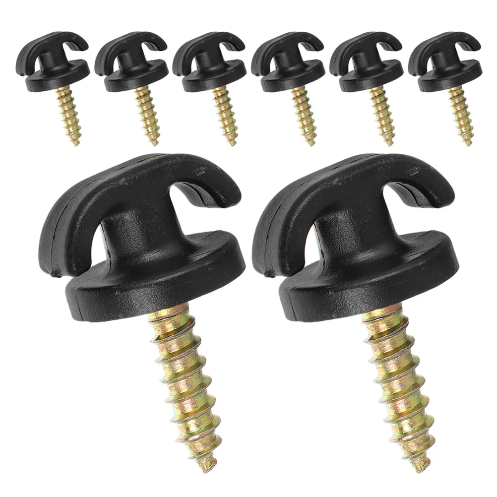 

8Pcs Car Cargo Net Hooks Flat Upright Auto Trunk Hook Replacement Hardware Kit Rear Boot Storage Organizer Mounting Points Tie