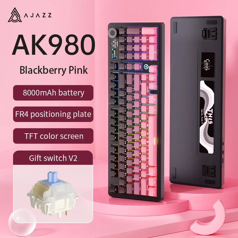 Ajazz AK980 V2 RGB バックライト付きメカニカルゲーミングキーボード