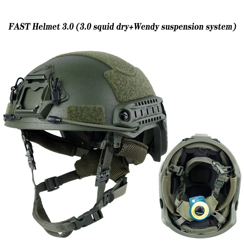 Kevlar High Quality Ballistic Helmet Ballistic ACH High Cut Tactical Helmet NIJ IIIA FAST Wendy Suspension Pad Ballistic Helmet