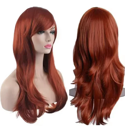 Parrucca Cosplay per capelli ricci ondulati lunghi parrucche sintetiche resistenti al calore viola Costume Cosplay parrucche lunghe ricci per feste