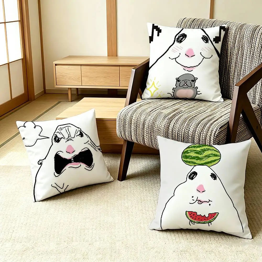 CartoonHC-Hamster Caveman   Pillow Case Pattern Printed Pillowcase For Living Room Sofa Cushion Cover