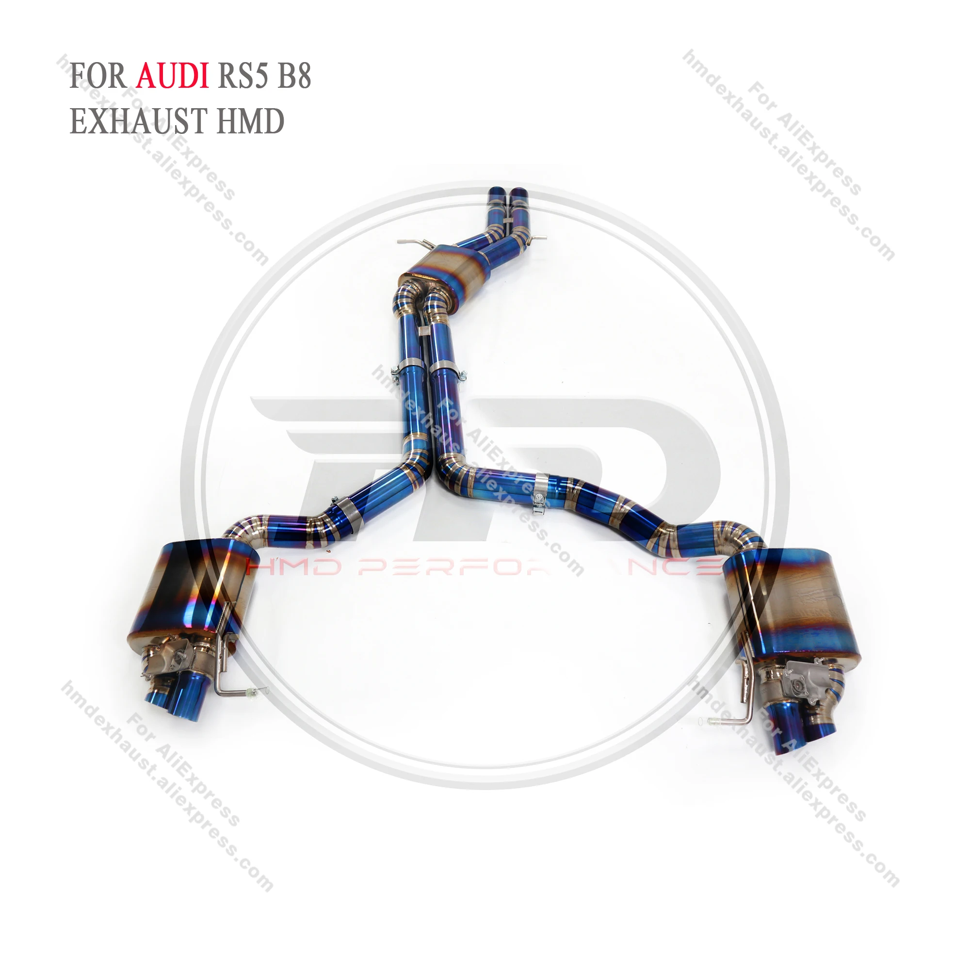 

HMD Titanium Alloy Exhaust System Performance Valve Catback For Audi RS4 RS5 B8 4.2L Car Muffler Racing Pipe