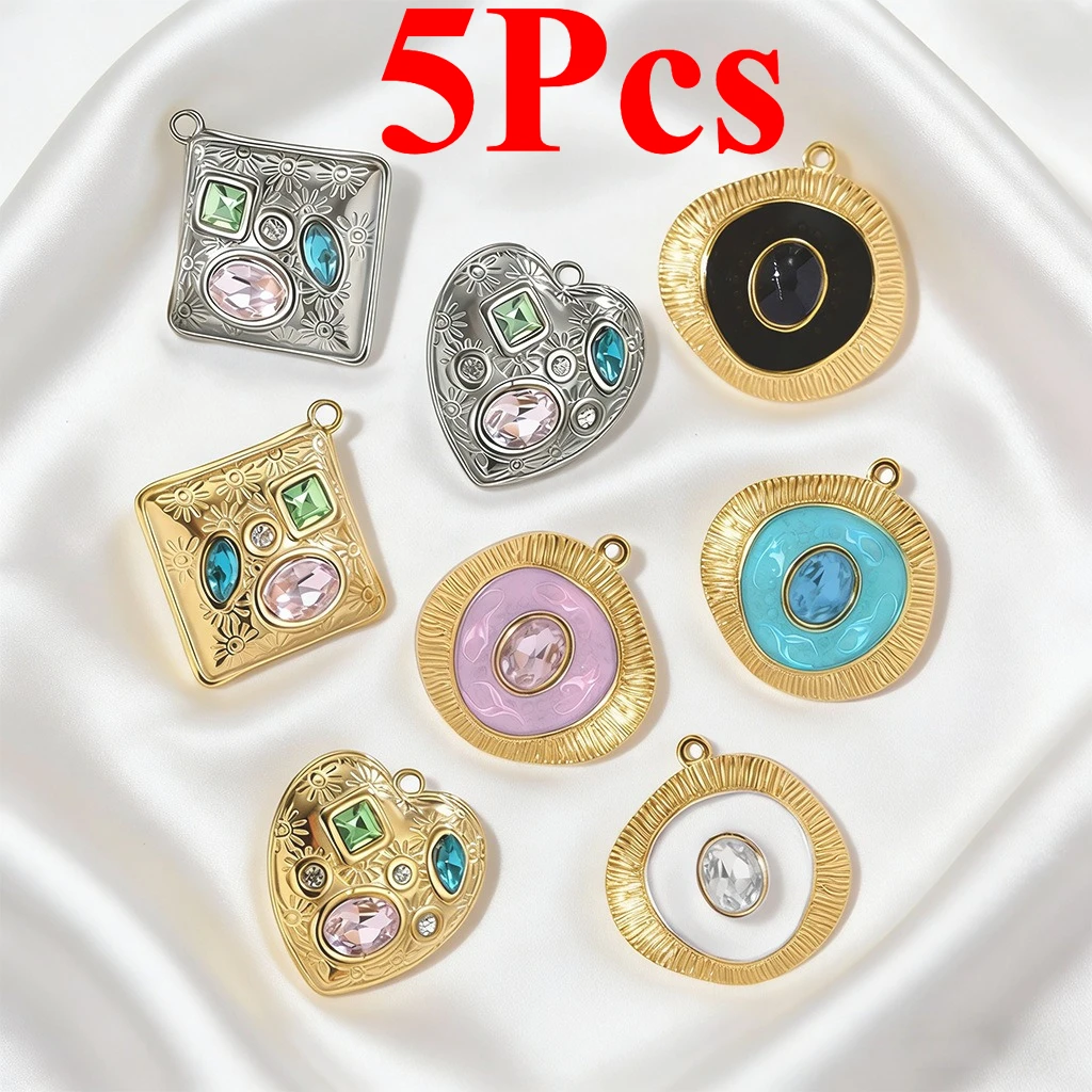 Moon Star Earrings - 5Pcs Personalized Design Stainless Steel Charms
