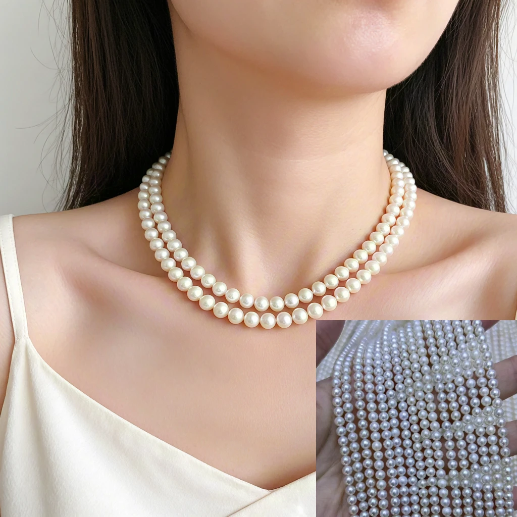 

4-4.5mm Factory Wholesale Natural Freshwater Pearl Round Exquisite Loose Bead Jewelry Making DIY Necklace Bracelet Women Gift
