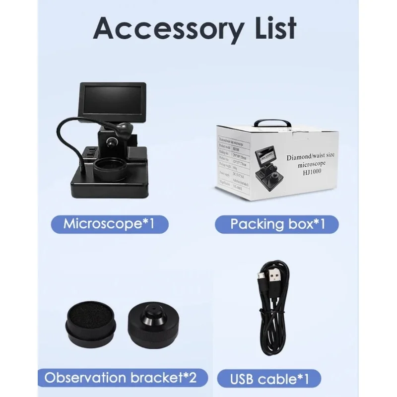 2026 NEW 1000X Digital Diamond Girdle Viewer Microscope Camera with 4.3 Inch LCD Screen Diamond Inscription Properties Observer