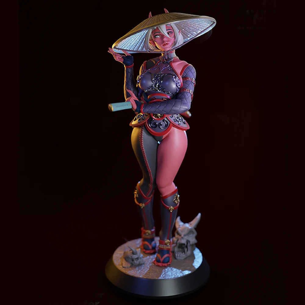 1/24 kit de modelo de impressão 3d sexy oni ninja resina figura modelo kit diy estátua de redução em miniatura kit sem pintura brinquedos