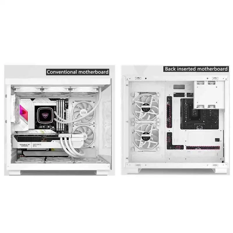 Imagem -02 - Pcooler-caixa de Vidro com Transparência Lateral Panorâmica Chassi de Computador Suporta Placa Gráfica 40 Series M-atx Itx c3 T500 Atx 270 °