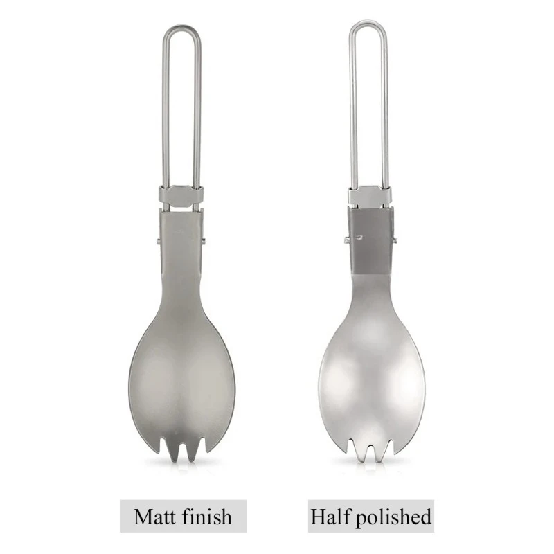 Lixada نصف مصقول من التيتانيوم قابل للطي خفيف الوزن في الهواء الطلق أدوات مائدة للسفر والتخييم وحقيبة الظهر