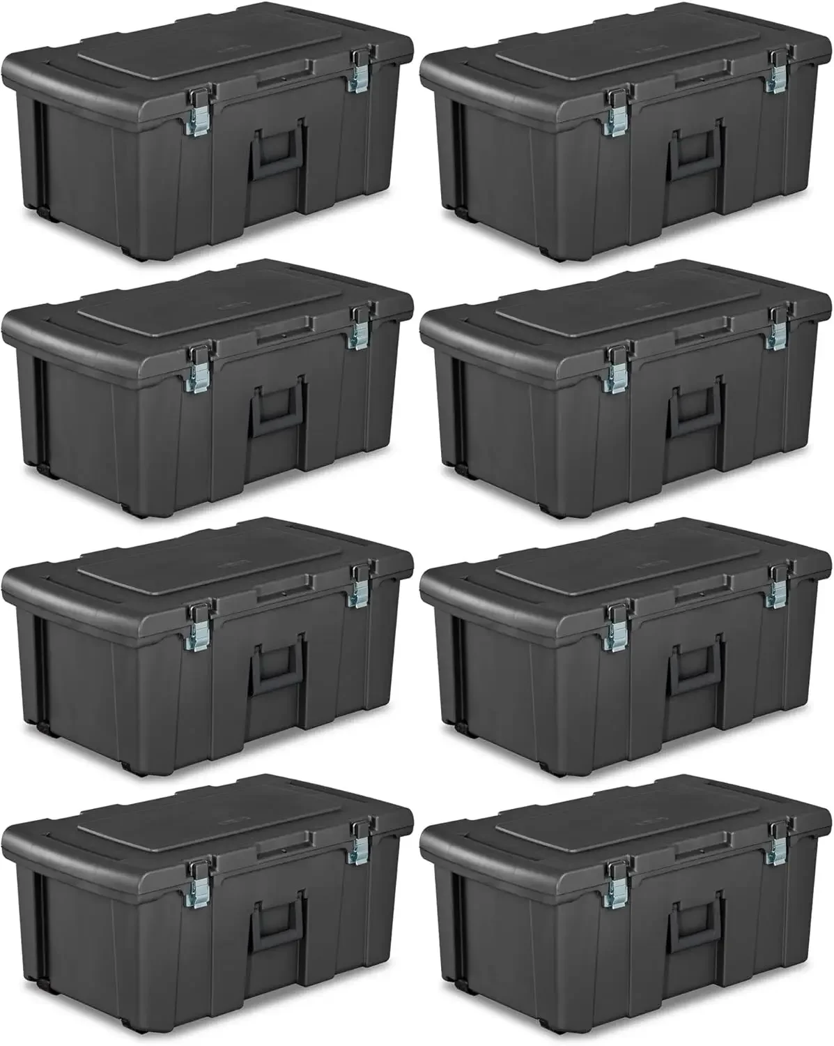 Sterilite Heavy Duty 16 Gallon Portable Plastic Footlocker Storage Container with Handles and Wheels for Dorms and Apartments, F